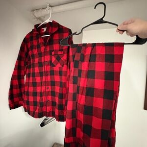 Wondershop Mens Red Black Plaid Pajama Set M